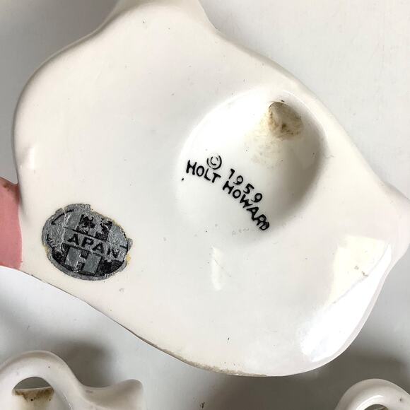 Set 3 Holt Howard Cozy Kitten Cinnamon Cat Spice Shaker 1959 Wall Plaques Japan - Picture 8 of 9